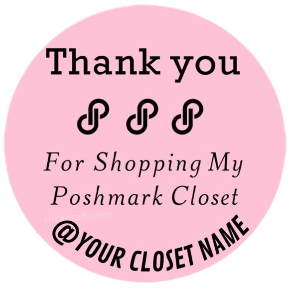 STICKERAFT Other - Thank You for Shopping My Poshmark Closet Sticker – 2 Inch Round CUSTOM LABEL